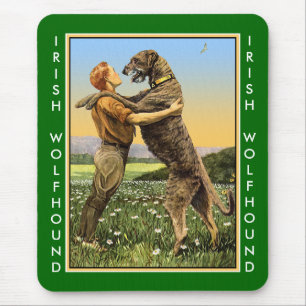 Irish Wolfhound Greeting Mouse Mat