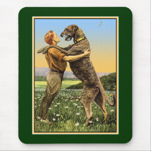 "Irish Wolfhound Greeting" Mouse Mat