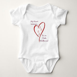 Irish Wolfhound Heart Belongs Baby Bodysuit