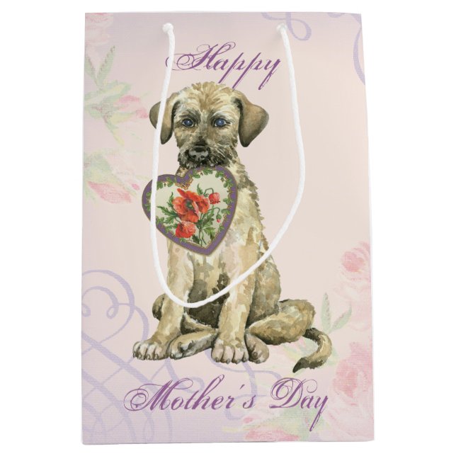 Irish Wolfhound Heart Mum Medium Gift Bag (Front)