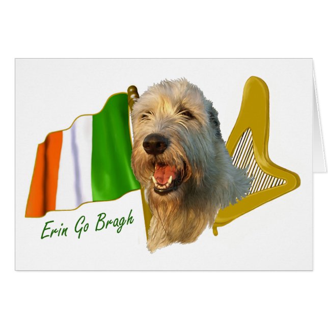 Irish Wolfhound Irish Flag and Harp (Front Horizontal)
