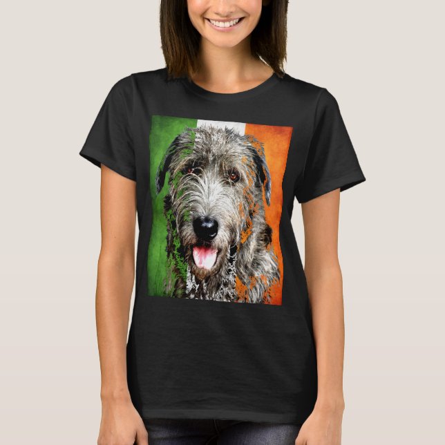 Irish Wolfhound irish flag Erin go Bragh T-Shirt (Front)