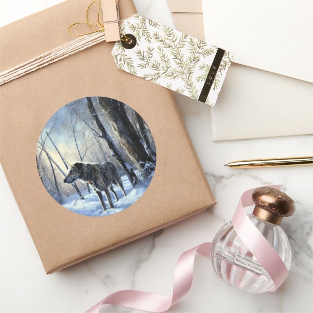 Irish Wolfhound  Let It Snow Christmas Classic Round Sticker (Gifting)