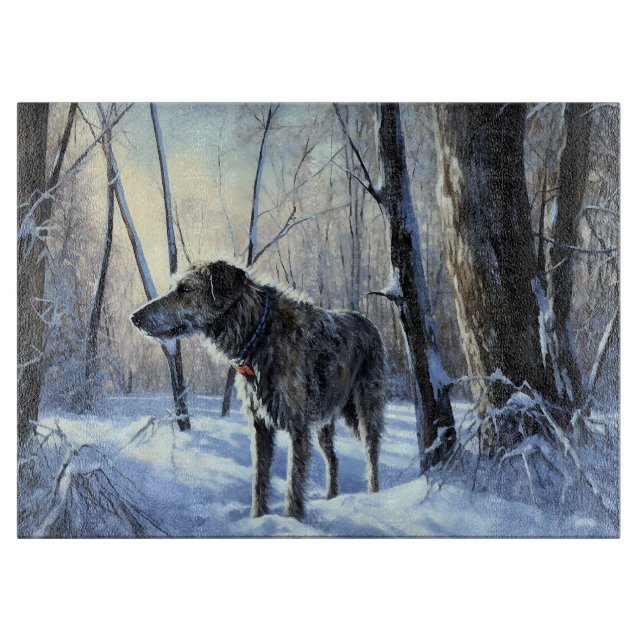 Irish Wolfhound  Let It Snow Christmas Cutting Board (Front)