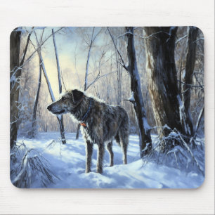 Irish Wolfhound Let It Snow Christmas Mouse Mat