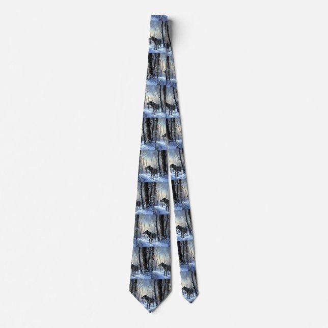 Irish Wolfhound  Let It Snow Christmas Tie (Front)