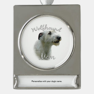 Irish Wolfhound Mum 2 Silver Plated Banner Ornament