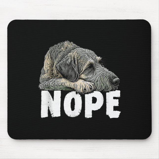 Irish Wolfhound Nope Funny Lazy Pet Dog Cute  Mouse Mat (Front)