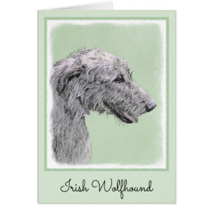 Irish Wolfhound Painting - Cute Original Dog Art