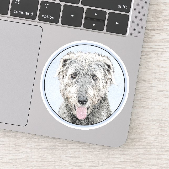 Irish Wolfhound Painting - Cute Original Dog Art (Detail)