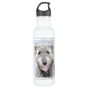 Irish Wolfhound Painting - Cute Original Dog Art 710 Ml Water Bottle