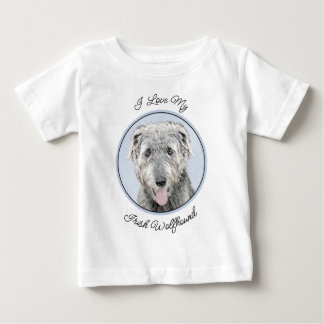 Irish Wolfhound Painting - Cute Original Dog Art Baby T-Shirt