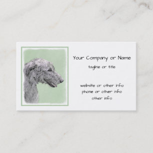 Irish Wolfhound Painting - Cute Original Dog Art Business Card