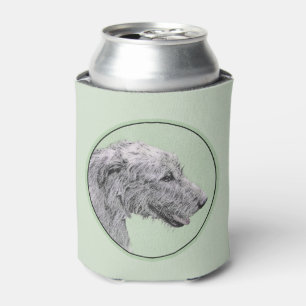 Irish Wolfhound Painting - Cute Original Dog Art Can Cooler