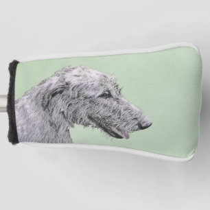 Irish Wolfhound Painting - Cute Original Dog Art Golf Head Cover