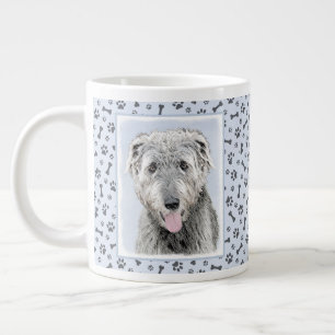 Irish Wolfhound Painting - Cute Original Dog Art Large Coffee Mug