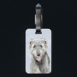 Irish Wolfhound Painting - Cute Original Dog Art Luggage Tag<br><div class="desc">Irish Wolfhound dog portrait, original painting. We specialise in cute and funny original art. Buy this for yourself or as a great gift for your Irish Wolfhound loving friends. Be creative - click on CUSTOMIZE to add/remove/change text, resize the picture, change colours or anything else the customisation tool will allow!...</div>