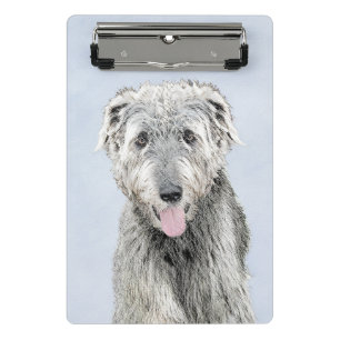 Irish Wolfhound Painting - Cute Original Dog Art Mini Clipboard