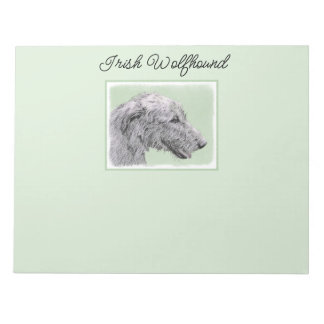 Irish Wolfhound Painting - Cute Original Dog Art Notepad