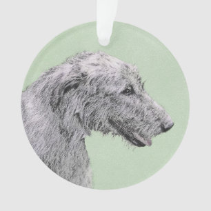 Irish Wolfhound Painting - Cute Original Dog Art Ornament