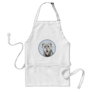 Irish Wolfhound Painting - Cute Original Dog Art Standard Apron