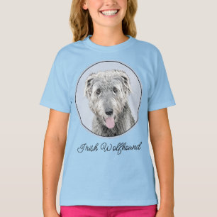 Irish Wolfhound Painting - Cute Original Dog Art T-Shirt
