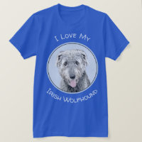 Irish Wolfhound Painting - Cute Original Dog Art