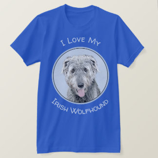 Irish Wolfhound Painting - Cute Original Dog Art T-Shirt