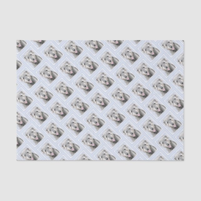 Irish Wolfhound Painting - Cute Original Dog Art Tissue Paper (Front)