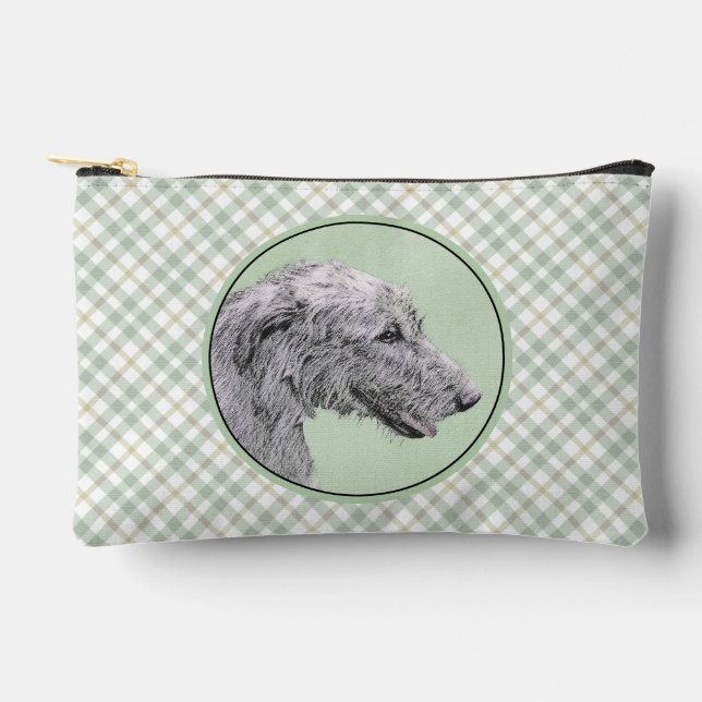 Irish Wolfhound Painting Grey Original Dog Art Accessory Pouch (Front)