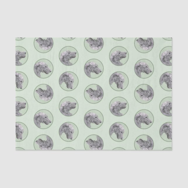 Irish Wolfhound Painting Grey Original Dog Art Tissue Paper (Front)