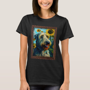 Irish Wolfhound Painting Sunflower Flower Mom Wome T-Shirt