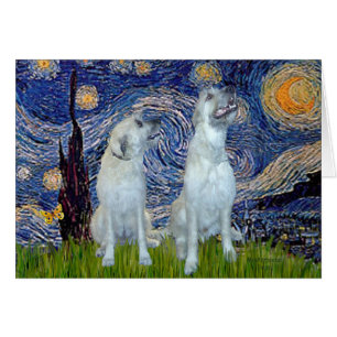Irish Wolfhound Pair - Starry Night