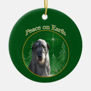 Irish Wolfhound Peace Keychain Ceramic Tree Decoration