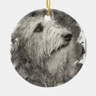 Irish Wolfhound perfect pose Ceramic Tree Decoration