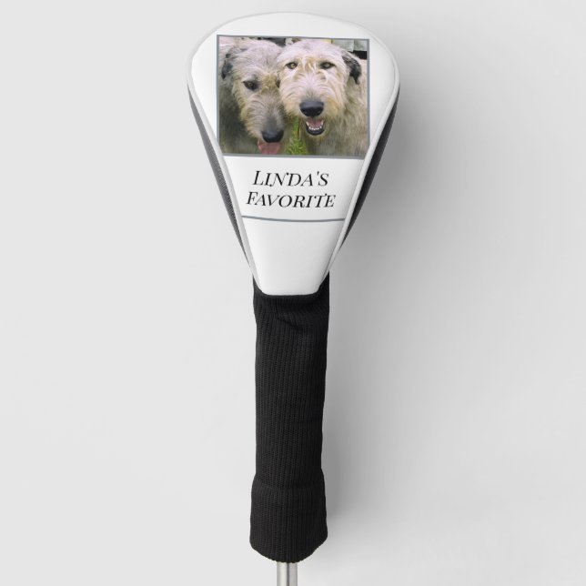Irish Wolfhound Personalised Golf Head Cover (Front)