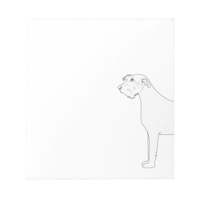 Irish Wolfhound Ready to Colour Designs Notepad (Front)