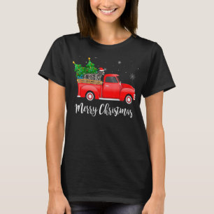 Irish Wolfhound Red Truck Christmas Tree Xmas Dog T-Shirt