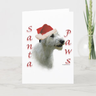 Irish Wolfhound Santa Paws Holiday Card