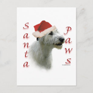 Irish Wolfhound Santa Paws Holiday Postcard