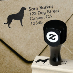 Irish Wolfhound Silhouette Return Address Rubber Stamp