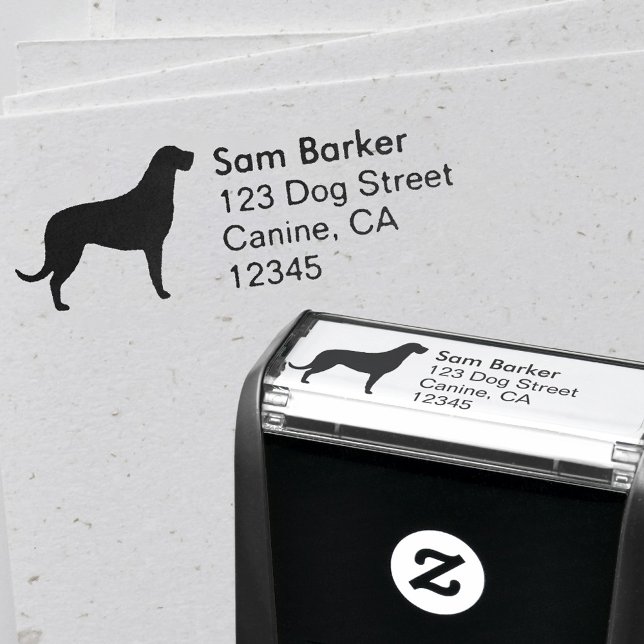 Irish Wolfhound Silhouette Return Address Self-inking Stamp (Creator Uploaded)