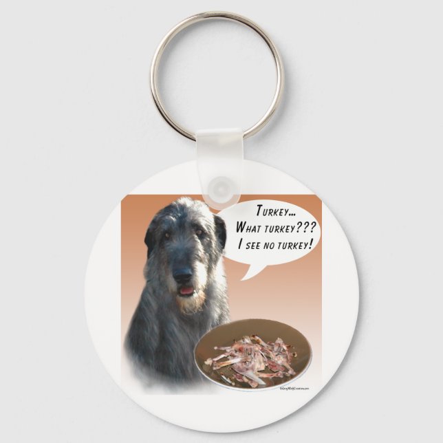 Irish Wolfhound Turkey Key Ring (Front)