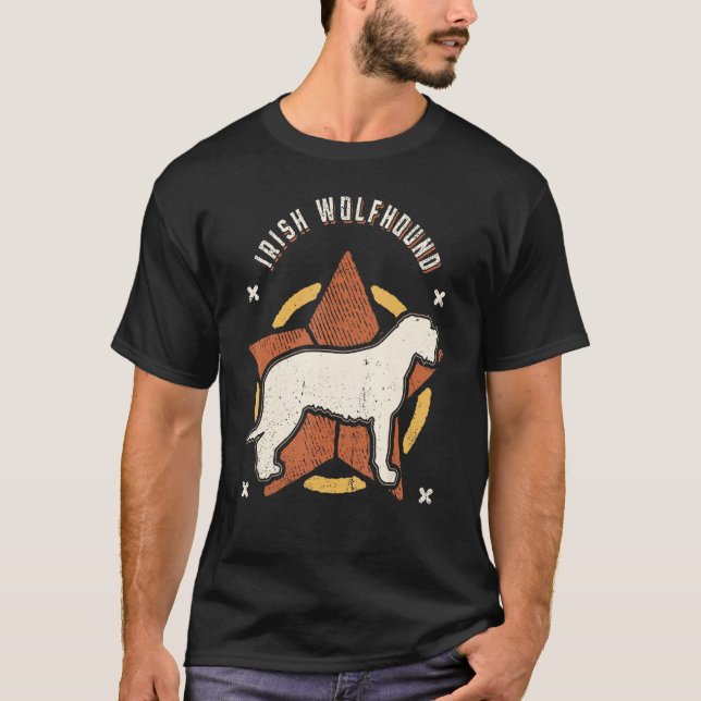 Irish Wolfhound Vintage Retro Classic Dog T-Shirt (Front)