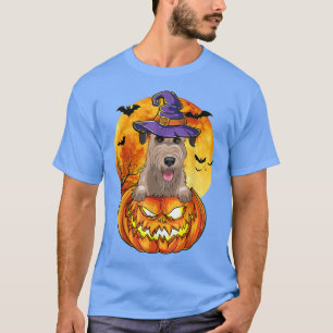 Irish Wolfhound Witch Pumpkin Halloween Dog Lover T-Shirt