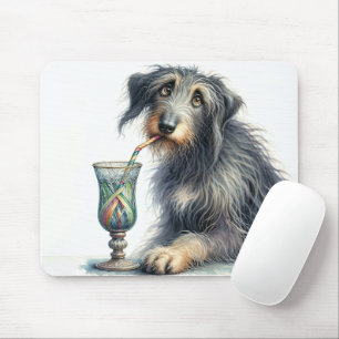 Irish Wolfhound With Retro Soda Mouse Mat