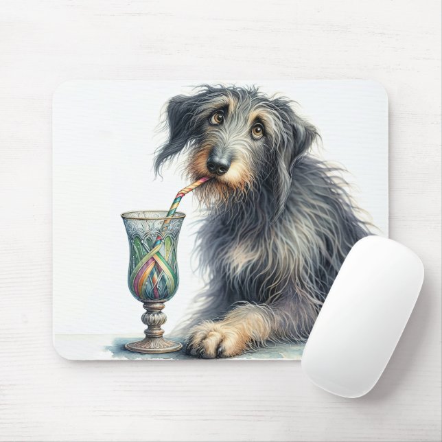 Irish Wolfhound With Retro Soda Mouse Mat (With Mouse)