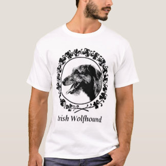 Irish Wolfhound with Shamrocks Apparel T-Shirt