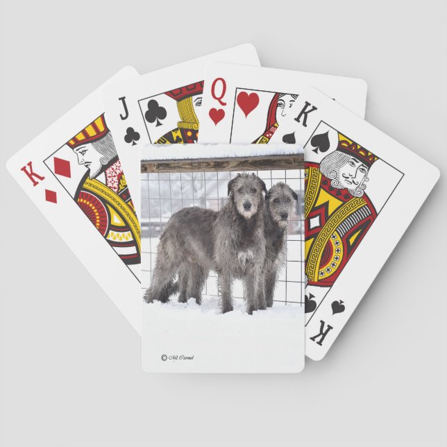 Irish Wolfhounds in Snow Playing Cards (Back)