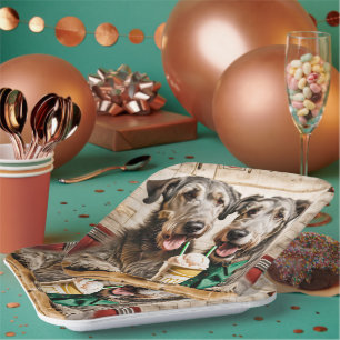 Irish Wolfhounds With Ice Cream Soda Paper Plate